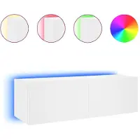 vidaXL Tv-wandmeubel met LED-verlichting 100x35x31 cm wit