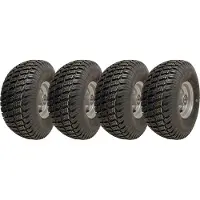 Parnells 15x6.00-6 grasmaaierwielen, 4-laags P332-band op velg, 20 mm lagers (set van 4)