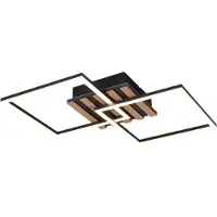 TRIO Moderne plafondlamp Zaro zwart 59,5cm