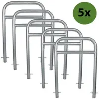 Baumarktplus 5 x Fietsenrek 78 x 115 cm thermisch verzinkt staal Ø 60 mm grijs Beton in fietsstandaard Parker type H