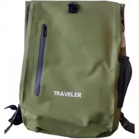 Traveler waterafstotend tarpaulin enkele fietstas rugzak - olijf - 21 liter