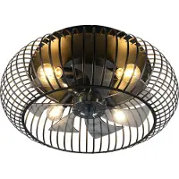 Valotorni Plafondventilator E27 | Johanna | Ø 61 cm | Zwart | Lighting