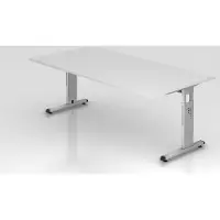 Hjh OFFICE PRO MEGA 2E S - 200 x 100 Tafelhoogte I In hoogte verstelbaar Wit/Zilver