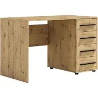Ravio Modena Bureau 120x60 cm – Stabiel bureau met ruime lades, minimalistisch design, ideaal voor werken, studeren en computergebruik (Ambachtseik)