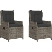 vidaXL Tuinstoelen 2 st verstelbaar poly rattan grijs