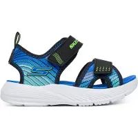 SKECHERS Open schoenen 'MICROSPEC-SPLASH' blauw / azuur / neongroen / zwart