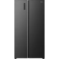 Hisense Rs3p558nefd - Amerikaanse Koelkast Breedte 91.1 Cm Hoogte 178.6 Inhoud 544 L Nofrost Koel-vriescombinatie Black Steel Look