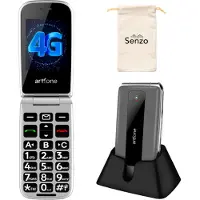 Artfone F30 - Senioren Telefoon - 4G - Klaptelefoon - GSM - Senioren Mobiele Telefoon - SOS-Knop - Oplaadstation - Incl. Stofzakje