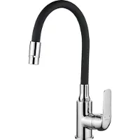 Kuchinox BADLAND Keukenmengkraan ELZA, flexibele mengkraan met 2 functies, uitstortopening voor de keuken, in chroom-zwart