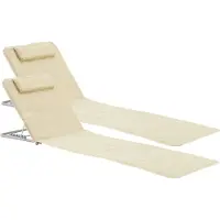 En.casa Strandmat Cellorigo met rugleuning set van 2 beige