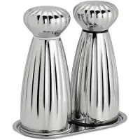 Robert Welch Palm Bright zout- en pepermolenset Small – roestvrij staal, met tray