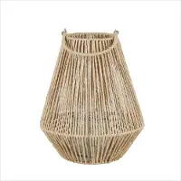 Kadoonline "NATURAL LIVING" LANTAARN BESSO IN PAPIERTOUW MET METALEN HANDVAT D26CM x H44CM