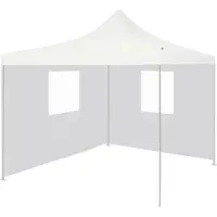 Syfax Partytent met 2 zijwanden inklapbaar 2x2 m staal wit