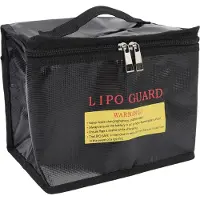 Gistuch RC-batterijopslagzak, brandwerend, explosiebescherming, Lipo Guard, veiligere zak met handvat en rits, zwart