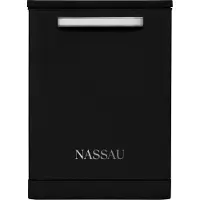 Nassau RVW6000ZWA – AUTODOOR - Label D - 43DB! - RVS sproeiarm - Retro Zwarte Vaatwasser – Handgreep - Vrijstaand – zwart - 5 jaar garantie -