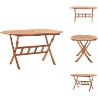 vidaXL Opklapbare tuintafel 135 x 85 x 75 cm, massief acaciahout - Tuintafels