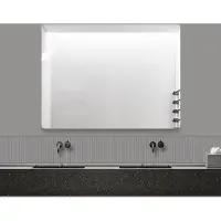 Great han Spiegel voor aan de muur, 60x80 cm, badkamerspiegel zonder lijst, met afgeronde hoeken (R50), HD-spiegel met explosiebeveiliging, zilverkleurig