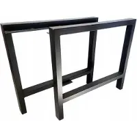 QLS 2x Tafelpoten, tafelonderstel, tuintafel, parktafel, stalen poten, zwart, PALERMO 9457