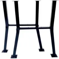 QLS 2x Tafelpoten, tafelonderstel, tuintafel, parktafel, stalen poten, zwart, LISSABON 9463