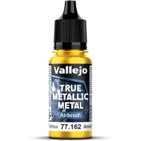 Vallejo Hobbyverf Acrylverf - 77162 True Metallic Metal - Airbrush - Stralend Geel - Acryl - Verf flesje - 1x 18 ml