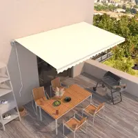 Prolenta Maison Exclusive - Automatisch uitrolbaar zonnescherm, 500x350 cm, crème