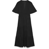 Vero Moda - VMEASY JOY S/S V-NECK 7/8 DRESS WVN - Dames - Maxi jurken