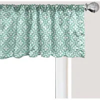 Abakuhaus Bloemenpatroon raamvalletje, gordijnvalletje voor keuken en slaapkamer met tunnelzoom, 137 cm x 45 cm, turquoise wit