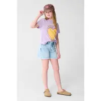Shoeby T-shirt lila Paars Meisjes Katoen Ronde hals Printopdruk - maat 158/164