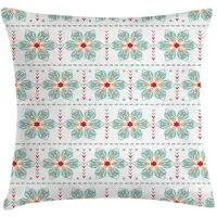 Abakuhaus Vintage-Winter Kussenhoes – Noel Poinsettia – 50x50 cm – Licht teal