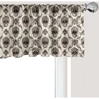 Abakuhaus Damast raamvalletje, gordijnvalletje voor keuken en slaapkamer met tunnelzoom, 137 cm x 45 cm, beige en donkerbruin
