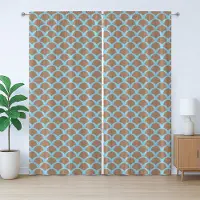 Abakuhaus Rustiek visgordijn, dierenschubbenpatroon, slaapkamergordijn met plooien, lussen en haken, 280 x 260 cm, lichtbruin
