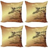 Abakuhaus – Kussenhoesenset 4x45x45 cm – Dubbelzijdig bedrukt – Bamboe Sepia