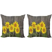 Abakuhaus Zonnebloem Kussenslopen Set – 2x45x45 cm, dubbelzijdig bedrukt, met rits