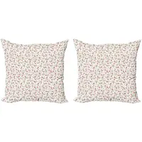 Abakuhaus Kussenhoezen 2x45x45 cm – Dubbelzijdig bedrukt – Mikrofaser – Wit/Roze