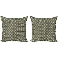 Abakuhaus Geometrisch Kussenhoes Set – 2x40x40 cm – Mikrofaser – Charcoal Geel