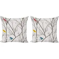 Abakuhaus Kussenhoes Set 2x40x40 cm – Dubbelzijdig bedrukt – mosterdgeel