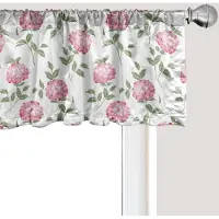 Abakuhaus Bloemenraamvalletje, Gordijnvalletje voor Keuken en Slaapkamer met Tunnelzoom, 137 cm x 45 cm, Wit Lichtroze