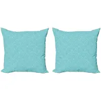 Abakuhaus Turkoois-Wit Kussenhoes Set 2x50x50 cm – Dubbelzijdig bedrukt, rits