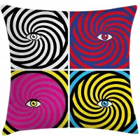 Abakuhaus Psychedelisch Kussenhoes – Dubbelzijdig, 45×45 cm, Multicolor