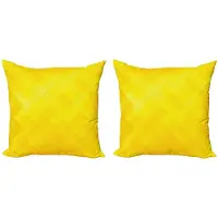 Abakuhaus Kussenhoes Set 2x50x50 – Geometrisch Diamant – Dubbelzijdig bedrukt – Geel Marigold