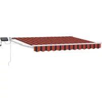 vidaXL Handbediende luifel met LED's Oranje, Zwart en Wit 3,5 x 2 m