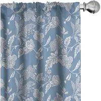 Abakuhaus Blauw-Wit voorhangen – 2x75x225 cm – microvezel – halfdonkerend