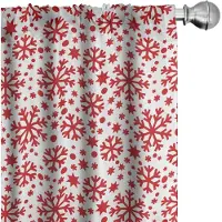 Abakuhaus Sneeuwvlok Gordijnen – 2x75x175 cm – Mikrofaser – rood-wit