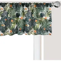 Abakuhaus Bloemenpatroon raamvalletje, gordijnvalletje voor keuken en slaapkamer met tunnelzoom, 137 cm x 45 cm, groen en wit