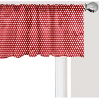 Abakuhaus Gordijnvalletje met stippen, gordijnvalletje voor keuken en slaapkamer met tunnelzoom, 137 cm x 30 cm, vermiljoen wit