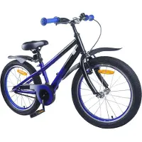 vidaXL Kinderfiets 18 Inch voor 5-7 jaar oud Blauw Zwart