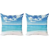Abakuhaus Tropische kussenhoes – 2-pack 60x60 cm – Sky Blue Aqua