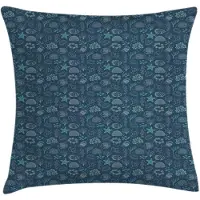 Abakuhaus kwal kussenhoes – marine monochroom – dubbelzijdig 50x50 cm – petrol