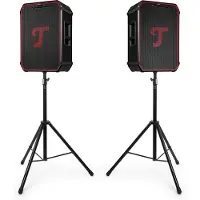 Teufel ROCKSTER NEO stereo set + K&M speakerstatieven Bluetooth Zwart