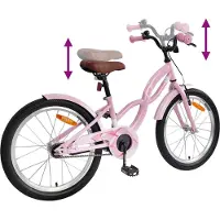 vidaXL Kinderfiets 18 Inch voor 5-7 jaar oud Licht Roze